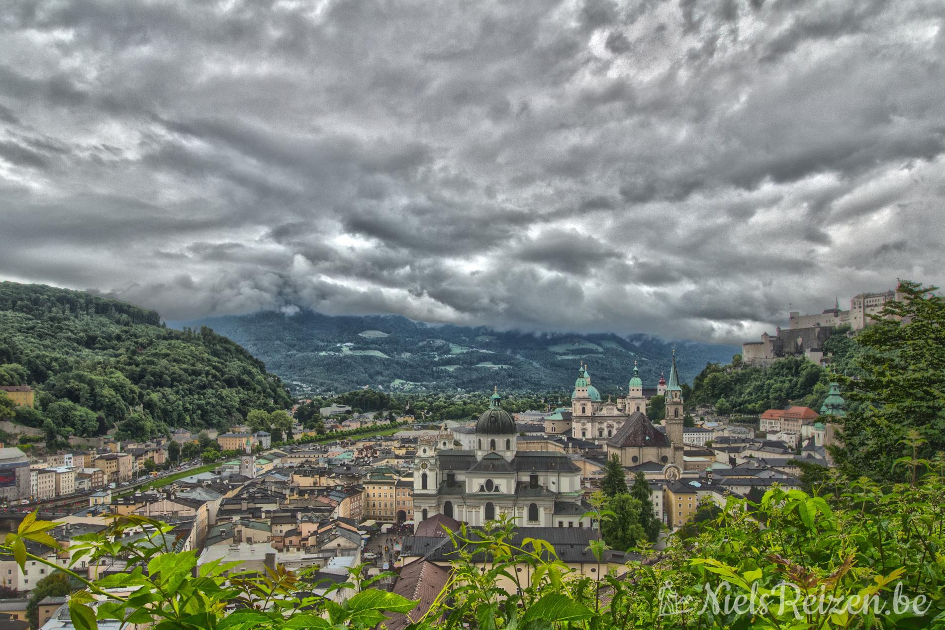 Uitzicht vanop Mönchsberg Salzburg Oostenrijk